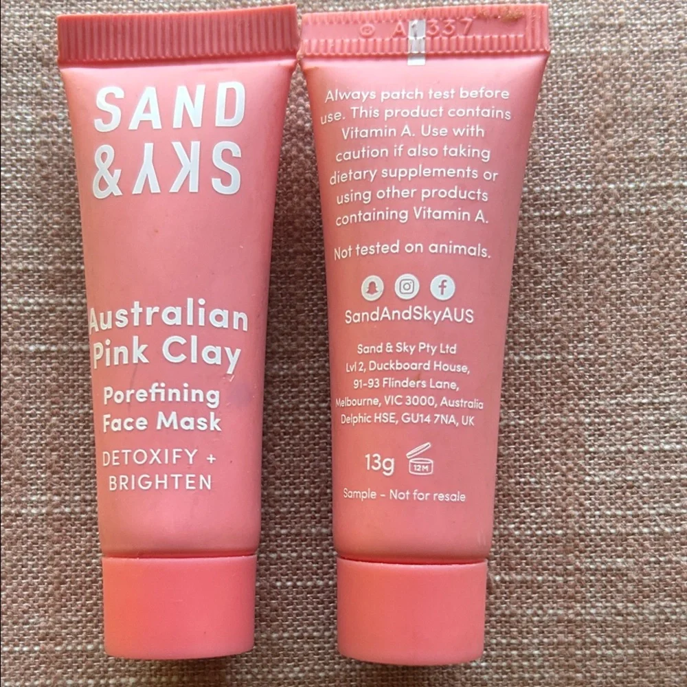 Sand & Sky Australian Pink Clay Porefining Face Mask - 2pack *New/Never Opened*